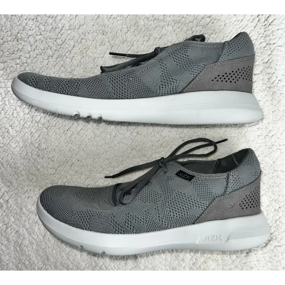 Kizik Madrid Eco-Knit Shoes Gray Hands Free Lightweight Sneakers - sz 10.5M - T7